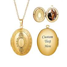 Personalized With Your Own Photo Stainless Steel Locket Necklace,Photo Necklace,Photo Locket,Keepsake Photo Frame Charm Gold,Silver Stylish,Unisex,Simple,Vintage,Goth,Cuties,Casual Custom,Personalized,Unique Ideal Gifts For Him,Ideal Gifts For Her Her,Boyfriend,Girlfriend,Dad,Mom,Family,Friends,Pets,Son,Daughter,Grandparents For Anniversaries,For Birthdays,For Daily Wear,For Weddings,For Graduation,For Prom,For Party - Multicolor - View 2