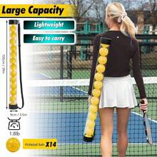 Pickleball Picker Upper Ball Holder Pickleball Ball Picker Hopper Tube Pickleball Pickup Tube Lightweight Pickleball Retriever Collector With Shoulder Strap - Model1 - View 2