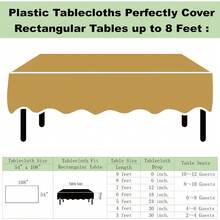 Juego de 3 manteles de plástico PEVA lila/lavanda de 54" x 108" para fiestas, despedidas de soltera, compromisos, bodas, cumpleaños y banquetes, aptos para mesas rectangulares de 6 a 8 pies - C3 Oro - Ver 1