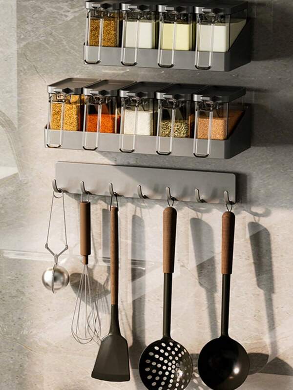 1 قطعة رف خطاف للمطبخ، خطاف مثبت على الحائط بدون ثقب للحمام والنوم