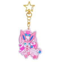 pocket monsters Accessoires Pokémon - Porte-clés en acrylique Eevee 9 formes, charmant pendentif de sac à dos, bijoux DIY pour femmes, accessoires de voiture, breloques de sac, sacs d'école, lettre de dessin animé