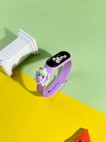 Set de 5 relojes digitales LED con diseño de unicornio colorido para niños, accesorio minimalista elegante y lindo con correa de goma, adecuado para niñas, estudiantes de primaria y secundaria, reloj deportivo LED tipo pulsera, regalo ideal para amigos en fiestas y cumpleaños