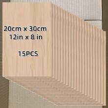 5pcs/15pcs/25pcs Wooden Boards For Crafts -12x8 Inch/30*20cm - 2.2mm Thick Plywood With Smooth Surface Square Wooden Boards Wooden Boards For Laser Cutting, Wood Burning, Architectural Models, Staining - Màu be - Xem 12