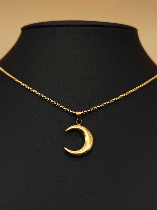 1 pieza Collar con colgante de luna extra grande