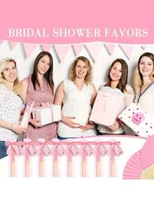 5/25/50/100 件/套（套装包括带蝴蝶结的木制折扇、礼品袋和感谢卡套装。例如：5 件/套包含一把手扇、一个蝴蝶结、一个礼品袋、一张感谢卡和一根绳子。） - 彩色 - 查看 2