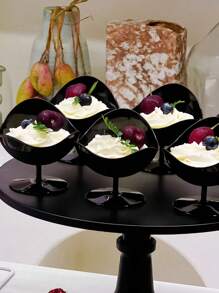 10 Stücke/Set einzigartige Form klare und schwarze Kunststoff Dessertbecher - Einweg-Muschelformen für Mousse, Eis, Vorspeisen, Käsepudding - Multifunktionale Party-Accessoires für Hochzeiten, Geburtstage, Junggesellinnenabschiede, Abschlüsse und Festivals
