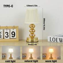 Zazumi 1 件 USB 可充电 LED 布艺台灯，内置可充电电池，运行时间长，3 种色温模式触摸可调光台灯，适用于户外露台花园、室内卧室客厅餐厅、便携式露营灯 - 全新布藝檯燈 - 查看 14