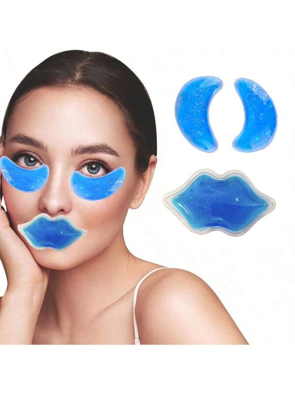 2-In-1 Gel Eye Patches And Lip Therapy Hot & Cold Therapy Gel Pack, Reusable Multi-Use Ice Packs For Face, Lips And Skincare Tools