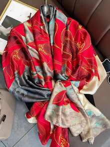 FADZOYLE 1 Stück 180*90cm Damen Seidentuch, Blume Muster Muster, seidig weiche Haptik, vintage Sommer Strandüberwurf, Satinkopftuch, Halstuch, Haargummi, Handtaschentuch, elegantes Abendkleid, Reise, Büro, Hochzeit und Geschenk - Verschiedenfarbig - Übersicht 32