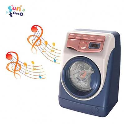 Washing Machine Toy For Kids, Realistic Sounds With Lights Laundry Play Set With Rotatable Roller For Children Birthday