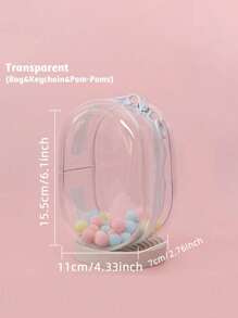 1 pieza Bolsa de almacenamiento de muñeca de peluche - Funda protectora contra el polvo de PVC transparente de 15 cm, adecuada para accesorios de fiesta sentada de segunda generación, expositor de muñeca de caja ciega, almacenamiento de muñeca Kpop, portador de muñeca anime, excelente para viajes al aire libre (muñeca no incluida), mochila de color de peluche aleatorio para la escuela