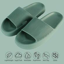 Rosyclo Cloud Slippers Women And Men, Pillow House Slippers Shower Shoes Indoor Slides Bathroom Sandals, Ultimate Comfort, Lightweight, Thick Sole, Non-Slip, Easy To Clean - Green - View 2