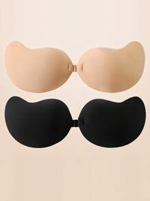 2pcs Invisible Strapless Adhesive Silicone Bras, Sexy Push-Up Bralette, Seamless Backless Bras, Suitable For Various Occasions