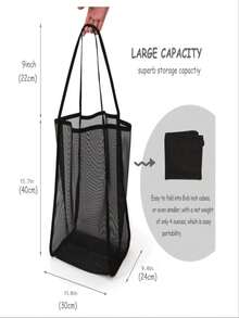 1pc Girls Sheer Mesh Shoulder Bag Large Capacity Commuter Tote Bag For Beach Bag Daily Use - A - View 6