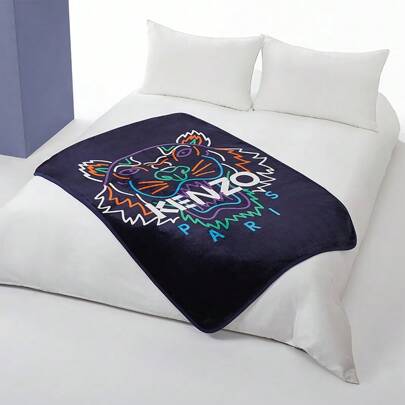 Kenzo KRT-015S Instant Warm Tiger Stripe Blanket Flannel Thickened Cover Blanket Student Dormitory Lunch Break Blanket Mother And Baby Grade A Skin-Friendly No Hair Dropping Blue