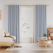 IsEasy Curtain Rod 25mm Curtain Rod 1 Track 2 Tracks Stainless Steel Metal 80-280cm - 金色-2-läufig - 查看 9