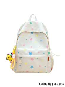 La mochila está adornada con estrellas de varios colores, incluyendo mochilas, bolsas de almacenamiento, bolsas de viaje, unisex, temporada de regreso a la escuela, regalos navideños, regalos de cumpleaños y regalos de regreso a la escuela - Multicolor - Ver 17