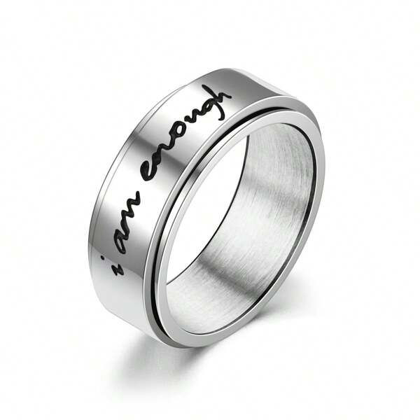 1 pieza Anillo de acero inoxidable unisex para aliviar la ansiedad: banda giratoria, diseño de estilo japonés, uso diario multifuncional - regalo ideal