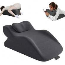 Almofada Cuneiforme Lombar para Cama, Almofada de Descanso para Sentar-se na Cama, Almofada de Espuma de Memória para Adultos para Apoio Lombar, Refluxo Ácido, Ronco, para Dormir, Elevação das Costas, Pernas e Suporte para os Joelhos