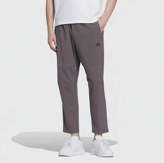 Adidas Pantaloni sport gri țesuti FI ENT WVPT, pantaloni sport casual, lejeri, respirabili, cu picior drept