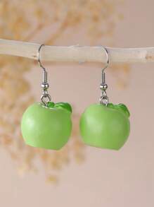 1 Pair Cute Faux Fruit Shaped Earrings, Summer Fun Lemon, Blueberry, Avocado, Watermelon, Strawberry, Orange, Resin Material Earrings