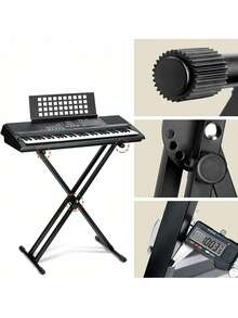 Atril para teclado de música atril para teclado de música atril para teclado de piano atril para teclado de doble pedal - Negro - Ver 4