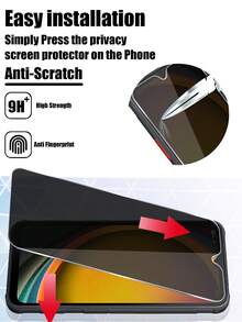 3片装钢化玻璃屏幕隐私保护膜，【触控响应灵敏】【高级防指纹】【无气泡问题】，兼容三星A14/A15/A25/S23 FE/A54/S24FE/A16/A36/A56/A36/A56/A26/A17/A07 - 黑色 - 查看 4