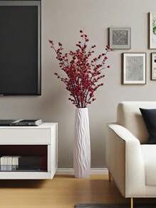 1 قطعة من الأواني الزهور الكبيرة الحديثة القائمة على الأرض لديكور المنزل - إناء زخرفي من البلاستيك خفيف الوزن، ديكور الغرفة، ديكور الغرفة الجمالي، ديكور الغرفة للفتيات المراهقات، إناء زهور جمالي من الزجاج