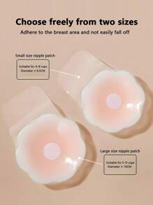 1 Pair Silicone Breast Lift Tape, Invisible Push Up Bra Pads, Self-Adhesive Silicone Sticky Bra Petals, Reusable Breast Enhancing Nipple Covers, Suitable For Party Dresses