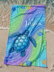 1 件定制名字海洋沙滩巾、个性化儿童沙滩巾、儿童夏季生日礼物、定制名字沙滩巾、女孩/男孩定制沙滩巾、非常适合户外海滩旅行游泳健身房瑜伽、沙滩配件、为朋友定制沙滩巾、多种尺寸沙滩巾可供选择 - 款式1 - 查看 2