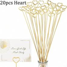 20/40 Stücke Blumen Kartenhalter Picks Metall Draht Platzkarten Halter Bilderhalter Foto Steckklemme Blumen Picks für Hochzeit Party