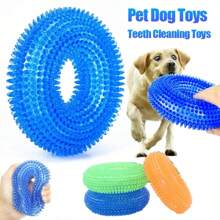 1 Pc Squeaky Interactive Dog Chew Toy, TPR Material For Teeth Cleaning, Multi-Color For Indoor And Outdoor Use