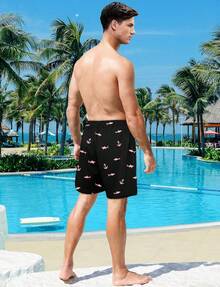 Mens Swim Trunks With Compression Liner 5 Inch Inseam Swim Shorts Quick Dry Mens Swimsuit Board Shorts With PocketsA Valentine's Day NIRT - #菠蘿棕櫚 - 查看 5