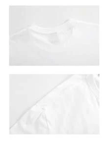 Playera de manga corta estampada ajustada para damas de alta calidad, de 100% algodón transpirable, cuello redondo - Estilo casual - Estampa de una niña con moño rosa en estilo de caricaturas y pétalos de cerezo en flor - Blanco - Ver 10