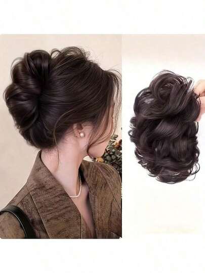 Women's Curly Hair Scrunchie Bun, Fashionable Natural Fluffy Hair Piece, Ponytail Holders, Hair Elastics, Hair Rubber Bands, Hair Bobbles ,Head Piece ,Hair Rope Hair Ties Head Accessories Elastic Band