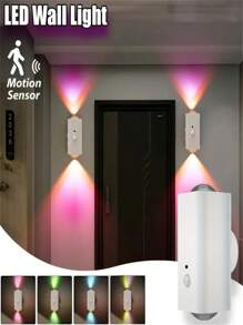 1 Stück Smart LED Bewegungssensor Nachtlicht - magnetische Wandhalterung, USB wiederaufladbar, 5 Meter Reichweite, ideal für Schlafzimmer, Flur, Badezimmer, Treppen und Innenbereich, Bewegungssensor Beleuchtung | Schlanke LED-Lampe | Energiesparende LED, Bewegungssensor Licht für Innen (1200mAh)