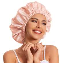 Gorro de ducha reutilizable y ajustable de doble capa impermeable, grande para todo tipo de cabello, para el spa y el baño de niñas, suave para el cabello largo de las mujeres