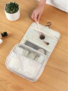 1pc Large Capacity Hanging Travel Toiletry Bag, Waterproof Makeup Organizer Bag, Portable Bathroom Cosmetic Storage Pouch, Suitable For Men, Women, Students, Travel, Shaving Sets, Waterproof Makeup Bag, Bathroom Shower & Grooming Kit, Beach Vacation, Holiday Beach, Bathroom Storage, Bedroom Storage, Father's Day Gift