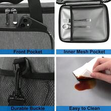 Local Shipping-Femuar Reusable Lunch Box For Men/Women - Insulated Lunch Bag Leakproof Lunchbox For Work Office Picnic Beach - Freezable Lunch Cooler Bag With Adjustable Shoulder Strap - Black - 1-灰色 - 查看 7