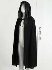 1 pieza Capa con capucha unisex de tela de terciopelo para actuaciones y fiestas, ideal para varios festivales, disfraces de Halloween, diablo, vampiro, disfraz, accesorios para disfraces de festivales