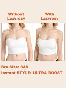 Cuscinetti adesivi push-up ultra per reggiseno, inserti per reggiseno adesivi su entrambi i lati, reggiseno adesivo per reggiseni sportivi e costumi da bagno (Media, Beige)