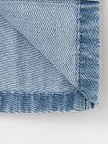 Balabala Mädchen Jeanslatzhose Kleid 2025 süßer zweischichtiger Rock Outfit - Denim hellblau - Übersicht 6