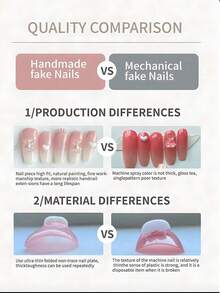 10pcs Hand-Carved 3D Nail Art Stickers, Short French Manicure Style, With 1pc Jelly Gel And 1pc Nail File, Reusable, Suitable For Women And Girls, Daily, Office, Party