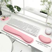 3pcs Keyboard Wrist Rest Pad, Ergonomic Mouse Pad With Wrist Support Memory Foam Non-Slip Rubber Base, Suitable For Home Office Gaming Computer Laptop To Ease Pain