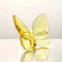 1pc, Elegant Crystal Glass Butterfly Desktop Decor, Home Office Desk Ornament, Bookcase, Living Room Gift For Wedding And Party
