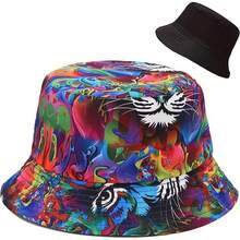 Reversible Bucket Hat For Women, Cute Beach Fisherman Style - Tiger - View 1