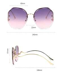 1 Paar großer Rahmen Metall Boho geometrische Brille mit Farbverlauf für Frauen, modisch für Sommer Party Geburtstag, geeignet für Party, Geburtstagsfeier, Reisen, Autofahren, Strandurlaub, Feiertage, Frauenzubehör