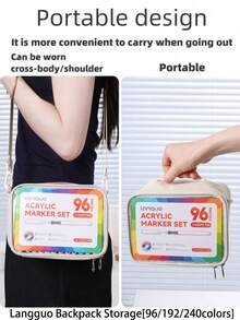 240/168/120/72/60/48/36/24/12 Color Direct Liquid Acrylic Marker Pens, Students Use Art Professional Drawing Drawing Color Soft-Head Marker Stackable Diy Graffiti Coloring Book Coloring Pen Can Draw Glass Stone Waterproof Body Painting Brush Christmas Gift, Back To School Gifts - Multicolor - View 10