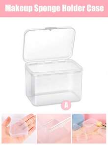 Make-up-Schwamm-Aufbewahrungsbox, Make-up-Schwamm-Puff-Schutzbehälter-Aufbewahrungsbox, geeignet für Reisen, Make-up-Werkzeuge, Nagelzubehör-Aufbewahrung, Make-up-Aufbewahrungsbox (transparent) - Transparent - Übersicht 12