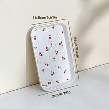 1/2/4Pcs Multifunctional Cherry Pattern Rectangular Plastic Serving Tray, Stackable Serving Plate For Food Snack Dessert Fruit, Food Plate Food Tray Tea Plate, Suitable For Student Adult Use In Home, Kitchen, Party, Rrestaurant - Multicolor - View 15